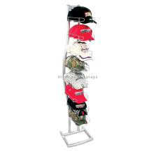 Factory Price Floor Standing Single Line Metal Cap Storage 8-Layer Retail Hard Hat Display Rack